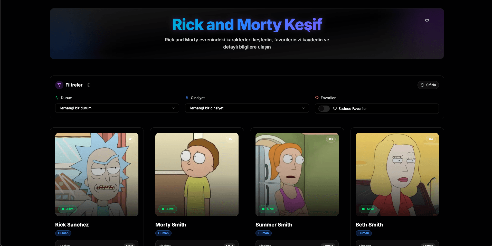 Rick and Morty App